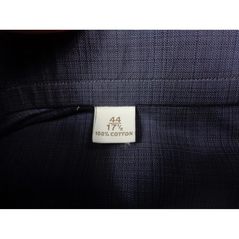 Brioni Ventiquattro Shirt Mens 17 1/2" 44 Neck Blue Long Sleeve Made in Italy - Picture 9 of 13
